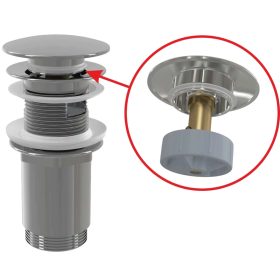   Alca A392C CLICK/CLACK mosdó leeresztő 5/4", túlfolyóval, fémből, nagy dugóval