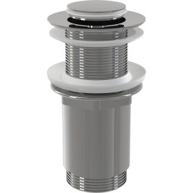   Alca A394 CLICK/CLACK mosdó leeresztő 5/4", túlfolyó nélkül, fémből, kis dugóval, műanyag és üveg mosdókhoz