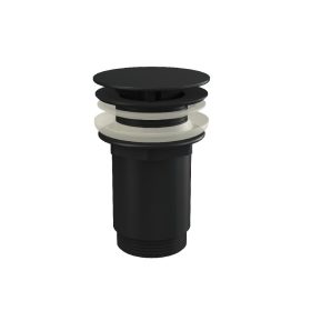   Alca A396BLACK CLICK/CLACK nélküli mosdó leeresztő 5/4", fémből, nagy dugóval, túlfolyó nélküli mosdókhoz, fekete-matt