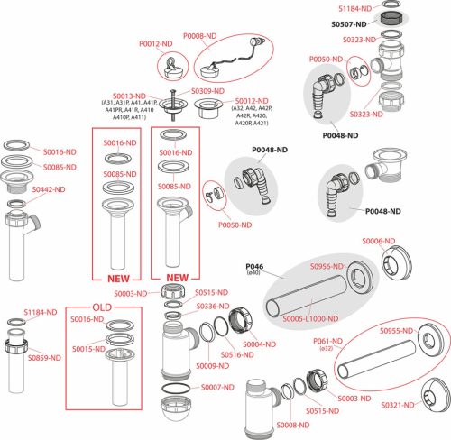 Alca A430 Mosdószifon DN32 , 5/4" hollandi anyával