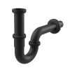 Alcadrain A4320BLACK „U“ alakú mosdószifon DN32, 5/4" hollandi anyával, fekete-matt