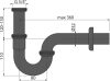 Alcadrain A4320BLACK „U“ alakú mosdószifon DN32, 5/4" hollandi anyával, fekete-matt