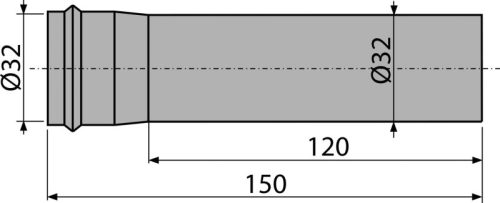 Alca A4000 Hosszabbító elem DN32