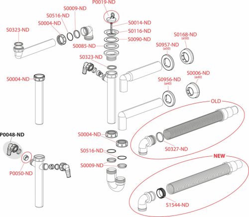 Alca A80-DN40 Mosogató csőszifon 6/4" leeresztő nélkül