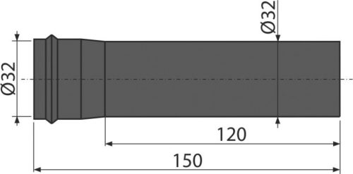 Alca A4000BLACK Hosszabbító elem DN32, fekete-matt