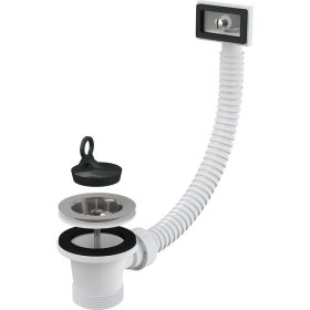   Alca A331 Mosogató leeresztő 6/4" rozsdamentes ráccsal DN70 és flexibilis túlfolyóval