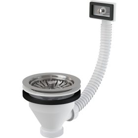   Alca A38 Mosogató leeresztő 6/4" rozsdamentes ráccsal DN115 és flexibilis túlfolyóval