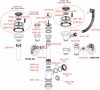 Alcadrain A443-DN50/40 Mosogató szifon leeresztő nélkül 6/4" hollandi anyával