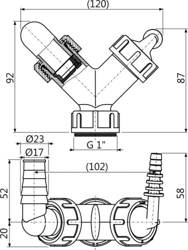Alca P149Z Dupla csonk G1"/8–23 szelepekkel( helyett már a P156Z-G1)
