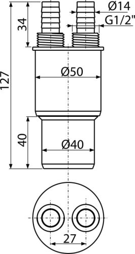 Alca AKS6 Szűkítő csatlakozó HT 40/50×G1/2"