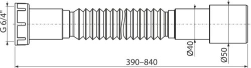Alca A770 Flexilbilis bekötőcső 6/4"x40/50 műanyag