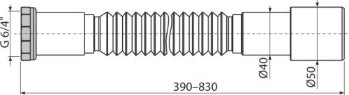 Alca A780 Flexilbilis bekötőcső 6/4"x40/50 fém