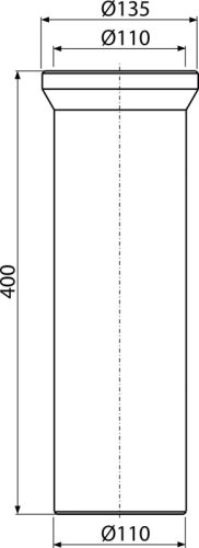 Alca A91-400 WC bekötőcső egyenes 110mm