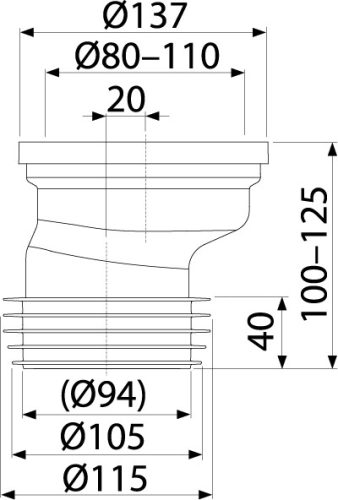 Alca A991-20 Excentrikus csatlakozó a WC-hez 20 mm