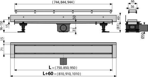 Alca APZ23-DOUBLE9-950 Fit and Go Wall - Zuhanyfolyóka