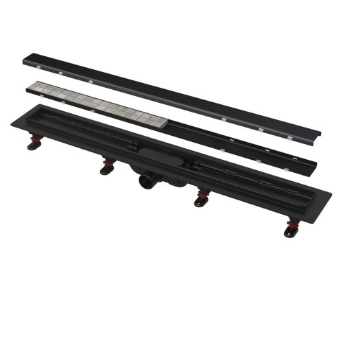 Alcadrain APZ19BLACK-850 zuhanyfolyóka peremmel kétoldalú rácsokhoz