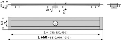Alca APZ13-850 Modular zuhanyfolyóka, rács nélkül
