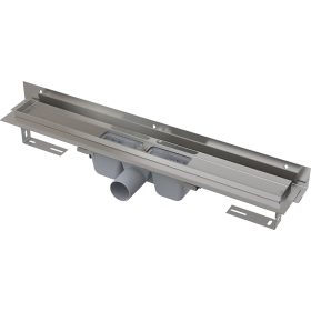   Alca APZ4-950 zuhanyfolyóka falhoz beállítható szigetelési gallérral, peremmel perforált rácsokhoz, 100-155mm