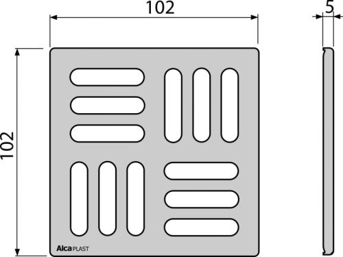 Alca MPV004 Rács 102×102 mm rozsdamentes