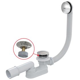   Alca A507CKM CLICK/CLACK kádszifon készlet, fém, tisztítható szifon, alacsony