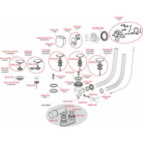   Kád lefolyó- és szifongomb A564BLACK-hez, fém fekete S0880-BLACK-ND