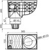 Alcadrain AGV1 Univerzális esővíz elvezető 300×155/110 mm, függőleges, fekete