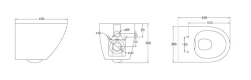 Alca SOLID Fali WC + SLIM WC ülőke SOFTCLOSE, Duroplast
