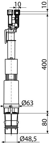 Alca A09B Öblítőszelep – Slimmodul számára