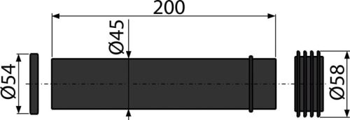 Alca M901 Befolyócső tömítés+kivezetés+mandzsetta betét 45×58×25