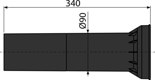 Alca M148 Csatlakozó mozgássérült WC-hez, 340 mm (90/34cm)