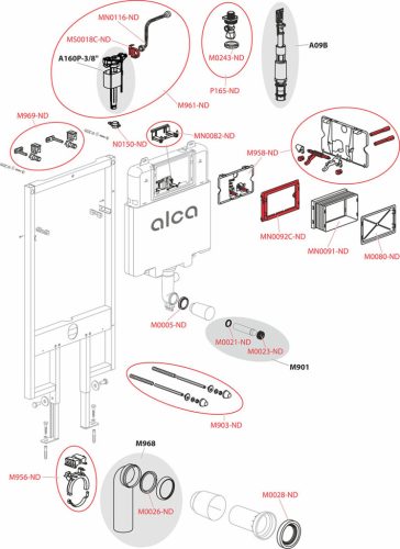 Alca AM1101/1200 Sádromodul Slim falsík alatti WC tartály száraz szereléshez (gipszkarton)