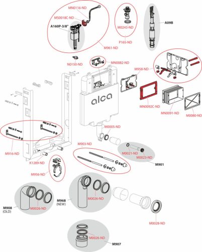 Alca AM1115/1000 Renovmodul Slim falsík alatti WC tartály befalazáshoz