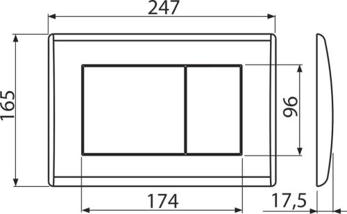 Alca M278 Nyomólap a falsík alatti WC tartályokhoz, fekete-matt