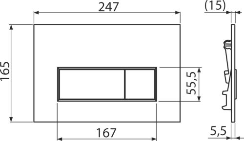 Alca M572 Nyomólap a falsík alatti WC tartályokhoz, króm-matt