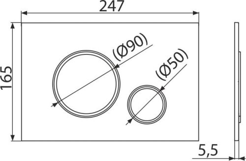 Alca M775 Nyomólap a falsík alatti WC tartályokhoz, fehér-fényes/arany-fényes