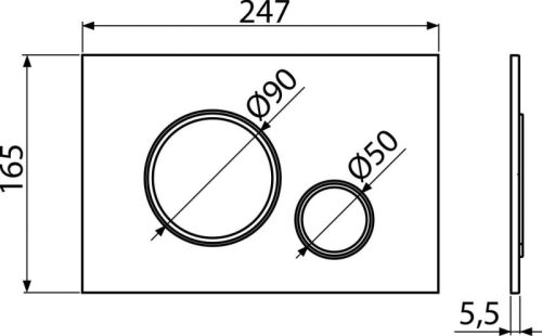 Alca M776 THIN Nyomólap a falsík alatti szerelési rendszerekhez, fehér/króm-fényes