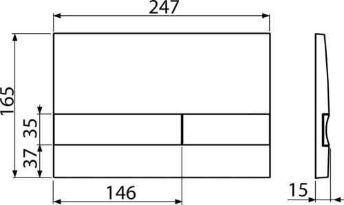 Alca M1728-2 nyomólap a falsík alatti WC tartályokhoz, fekete/króm-matt