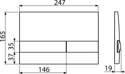 Alca M1738 nyomólap a falsík alatti WC tartályokhoz, fekete