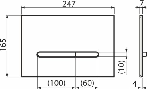 Alca RAY-GL1200 Nyomólap a falsík alatti szerelési rendszerekhez, űveg-fehér