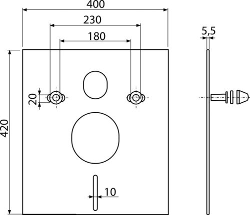 Alca M930 Zajcsökkentő lemez függeszthető WC-hez és bidéhez tartozékokkal és fedéllel (fehér)
