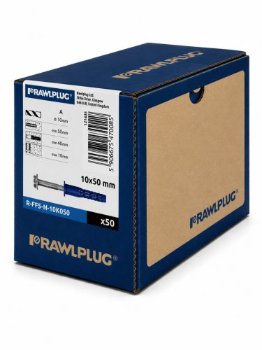 Peremes dübel + csavar (szett) RAWL 10x50 mm (50db/dob) FFS-N-10K050