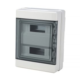   Elettrocanali 24modul (2x12P) Falon Kívüli Műanyag Kiselosztó Füstszínű Ajtóval,IP65