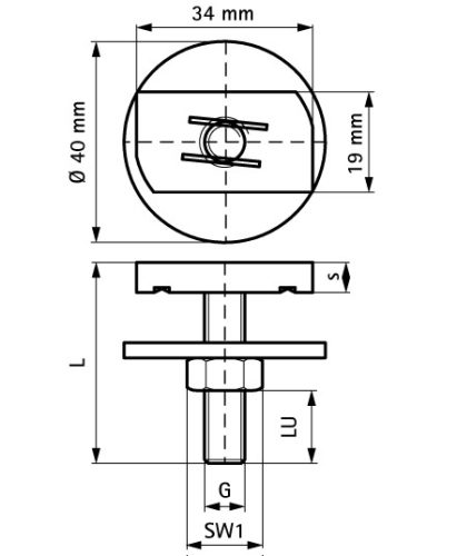 Kalapácsfejű csavar M8 x 40mm Walraven BIS Strut