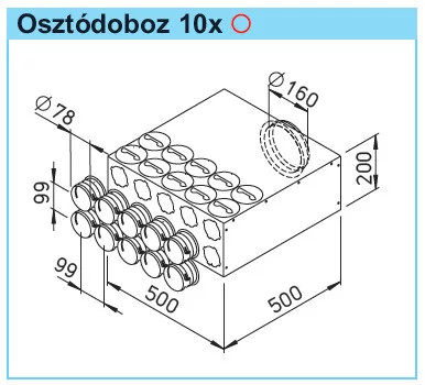 HELIOS FRS-VK 10-75/160 FlexPipe plus - Osztódoboz NÁ75